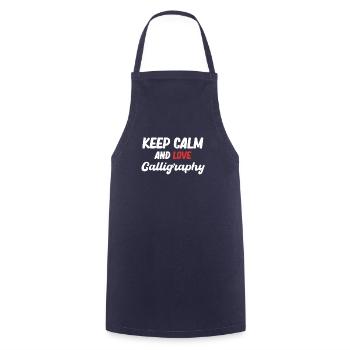Keep Calm and Love Calligraphy Artisan - Cooking Apron - navy - Front - AI Model Male 185 dark (185cm)