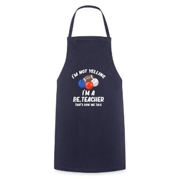I don't scream, I'm a PE teacher, so talk - Cooking Apron - navy - Front - AI Model Male 185 dark (185cm)