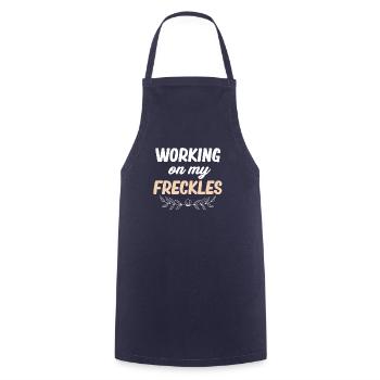 Working On My Freckles Funny - Cooking Apron - navy - Front - AI Model Male 185 dark (185cm)