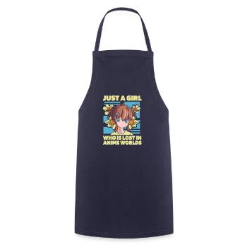 Anime Manga Anime Fille - Tablier de cuisine - marine - Devant - AI Model Male 185 dark (185cm)