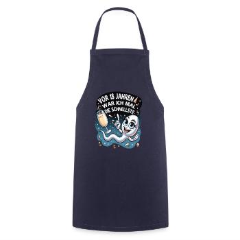 18 Years Ago I Was The Fastest Woman - Cooking Apron - navy - Front - AI Model Male 185 dark (185cm)