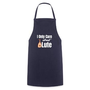 I'm only interested in the lute player - Cooking Apron - navy - Front - AI Model Male 185 dark (185cm)