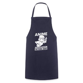 Anime Manga Anime Fille - Tablier de cuisine - marine - Devant - AI Model Male 185 dark (185cm)