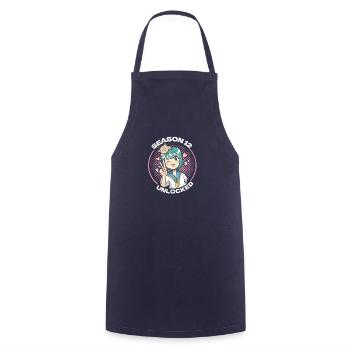 Anime Manga Anime Birthday Girl - Cooking Apron - navy - Front - AI Model Male 185 dark (185cm)