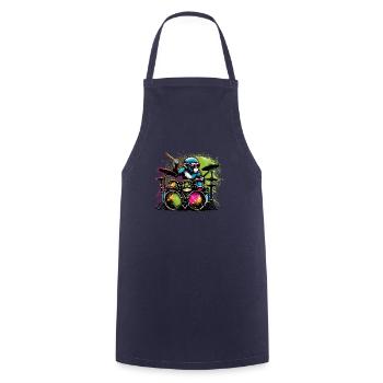 Monkey Playing Drums Drum Drummer Drumming - Cooking Apron - navy - Front - AI Model Male 185 dark (185cm)