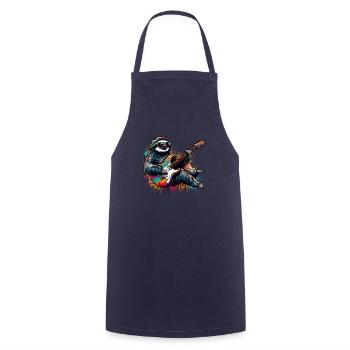 Lazy Sloth Playing Guitar Player Lazy Sloths - Cooking Apron - navy - Front - AI Model Male 185 dark (185cm)