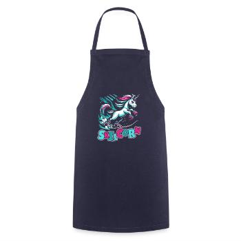 Ski Après-Ski Unicorn Skiicorn - Tablier de cuisine - marine - Devant - AI Model Male 185 dark (185cm)