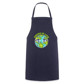 Anime Manga Vie Terre - Tablier de cuisine - marine - Devant - AI Model Male 185 dark (185cm)