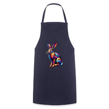 Coloré Pop Art Jackrabbit Jackrabbits - Tablier de cuisine - marine - Devant - AI Model Male 185 dark (185cm)