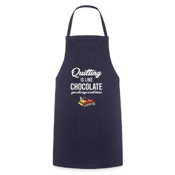 Le matelassage, c’est comme le chocolat, on en veut toujours plus - Tablier de cuisine - marine - Devant - AI Model Male 185 dark (185cm)