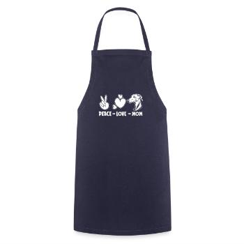 Greyhound Windhund Peace Love Dog Mom - Cooking Apron - navy - Front - AI Model Male 185 dark (185cm)