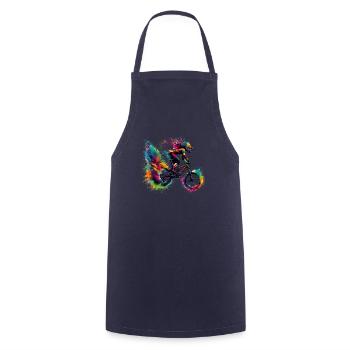 Colorful Cycling Cyclist Mountain Bike Cyclists - Cooking Apron - navy - Front - AI Model Male 185 dark (185cm)