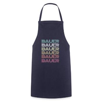 BAUER Multi-Colored Line Art Retro Style - Cooking Apron - navy - Front - AI Model Male 185 dark (185cm)