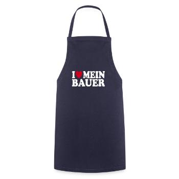 I Love My Farmer Fun Bold Expression Graphic - Cooking Apron - navy - Front - AI Model Male 185 dark (185cm)