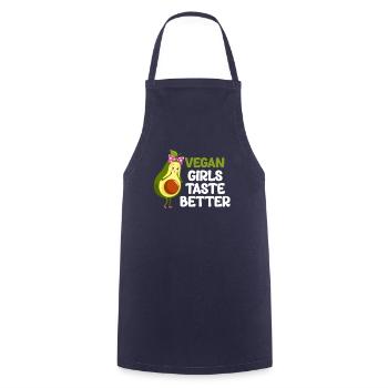 Vegan girls taste better, gardeners, - Cooking Apron - navy - Front - AI Model Male 185 dark (185cm)