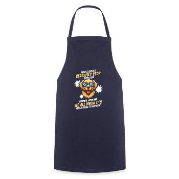 Golden Retriever - Cooking Apron - navy - Front - AI Model Male 185 dark (185cm)