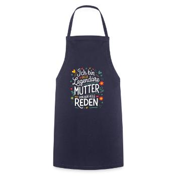 Legendary Mother's Heart & Love Saying - Cooking Apron - navy - Front - AI Model Male 185 dark (185cm)