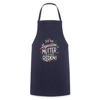 Legendary Mother's Heart & Love Saying - Cooking Apron - navy - Front - AI Model Male 185 dark (185cm)