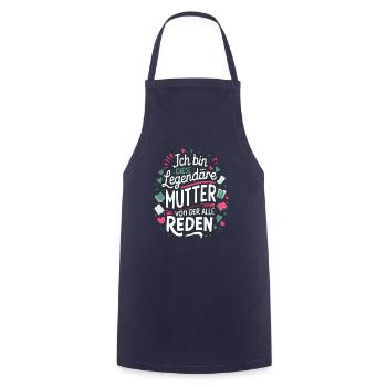 Legendary Mother's Heart & Love Saying - Cooking Apron - navy - Front - AI Model Male 185 dark (185cm)