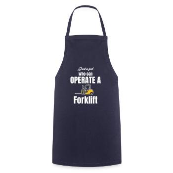 Just a girl who has a - Cooking Apron - navy - Front - AI Model Male 185 dark (185cm)