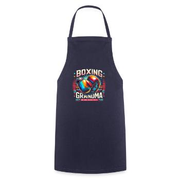 Boxing Grandma Grandmother Boxer Fan - Cooking Apron - navy - Front - AI Model Male 185 dark (185cm)