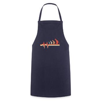 Karaoke Ekg Heartbeat - Cooking Apron - navy - Front - AI Model Male 185 dark (185cm)