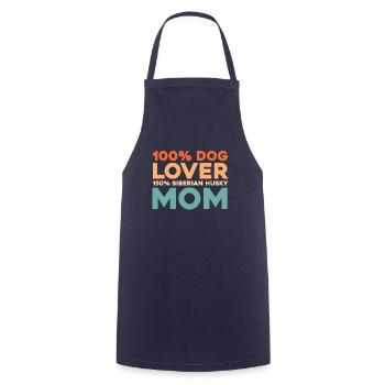 Siberian Husky - Cooking Apron - navy - Front - AI Model Male 185 dark (185cm)