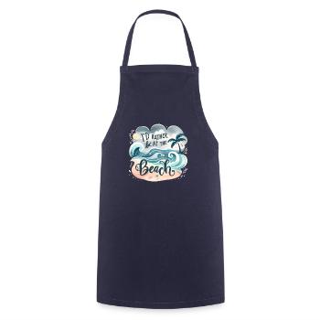 I'd Rather Be At The Beach Summer Vacation Beaches - Cooking Apron - navy - Front - AI Model Male 185 dark (185cm)
