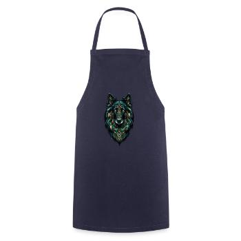 Mandala Art Belgian Sheepdog Groenendael Belgian - Cooking Apron - navy - Front - AI Model Male 185 dark (185cm)