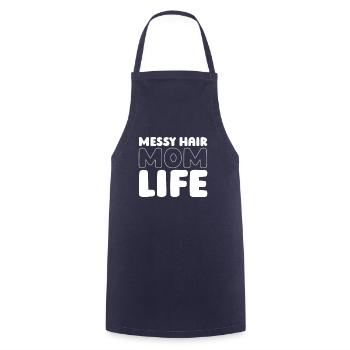 Mom Mom Messy Bun Mom Life - Cooking Apron - navy - Front - AI Model Male 185 dark (185cm)