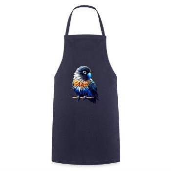 Polygon Art Lovebird Birdwatching - Cooking Apron - navy - Front - AI Model Male 185 dark (185cm)