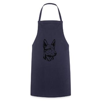Geometric Line Art Australian Kelpie Sheepdog - Cooking Apron - navy - Front - AI Model Male 185 dark (185cm)