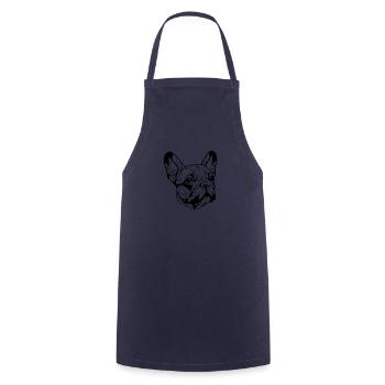 Geometric Line Art Bulldog French Bulldogs - Cooking Apron - navy - Front - AI Model Male 185 dark (185cm)