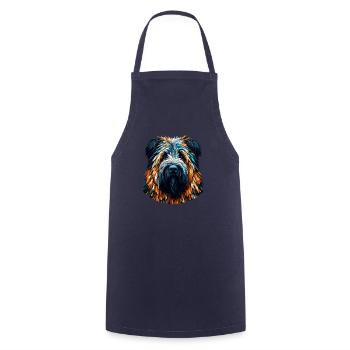 Polygon Art Briard Briards - Cooking Apron - navy - Front - AI Model Male 185 dark (185cm)