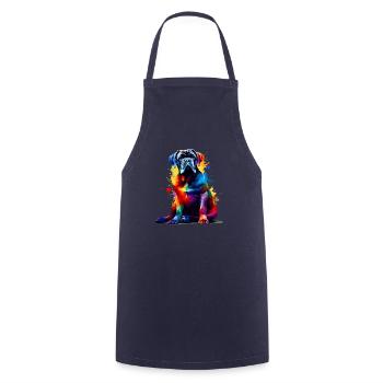 Bunte Splash Art Cane Corso Italienische Dogge - Kochschürze - Navy - Vorne - AI Model Male 185 dark (185cm)