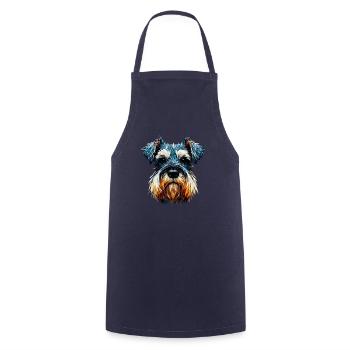 Polygon Art Giant Schnauzer Schnauzers - Cooking Apron - navy - Front - AI Model Male 185 dark (185cm)