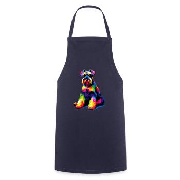 Colorful Pop Art Giant Schnauzer Schnauzers - Cooking Apron - navy - Front - AI Model Male 185 dark (185cm)