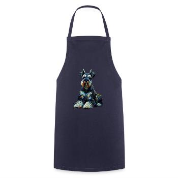 Polygon Art Giant Schnauzer Schnauzers - Cooking Apron - navy - Front - AI Model Male 185 dark (185cm)