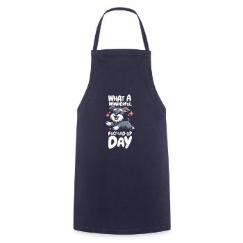 Schnauzer Chien Drôle Fucked Up Day - Tablier de cuisine - marine - Devant - AI Model Male 185 dark (185cm)