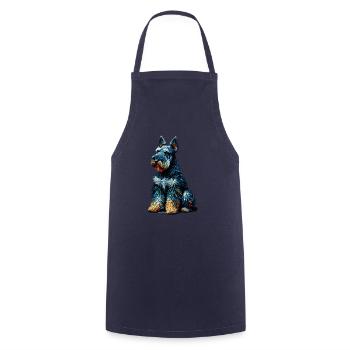 Polygon Art Kerry Blue Terrier Terriers - Kochschürze - Navy - Vorne - AI Model Male 185 dark (185cm)