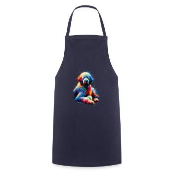Colorful Splash Art Komondor Chien de berger hongrois - Tablier de cuisine - marine - Devant - AI Model Male 185 dark (185cm)