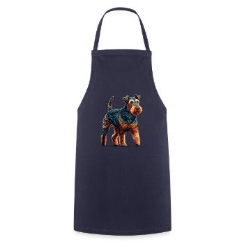 Mandala Art Lakeland Terrier Terriers Lakie - Cooking Apron - navy - Front - AI Model Male 185 dark (185cm)