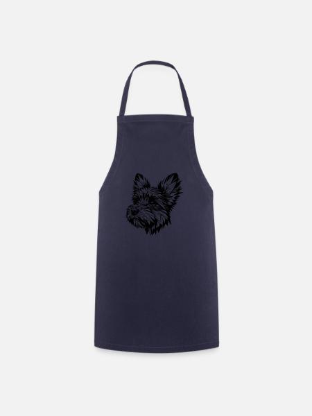 Geometrische Strichkunst Affenpinscher Affen - Kochschürze - Navy