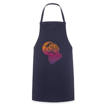 Golden Doodle Stammes Moon Phases - Kochschürze - Navy - Vorne - AI Model Male 185 dark (185cm)