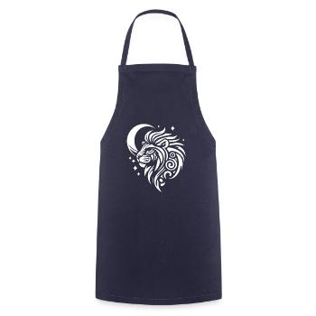 Phases de la Lune Tribale du Lion - Tablier de cuisine - marine - Devant - AI Model Male 185 dark (185cm)