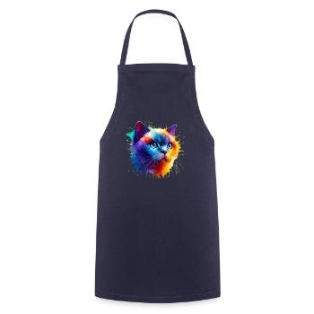 Colorful Splash Art Colorpoint Shorthair - Tablier de cuisine - marine - Devant - AI Model Male 185 dark (185cm)