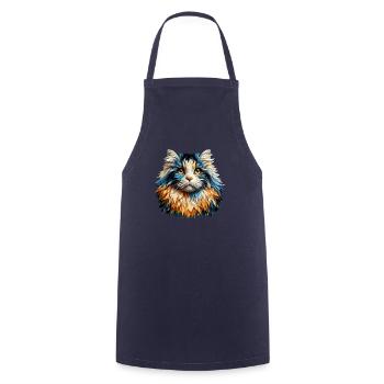 Polygon Art American Curl - Cooking Apron - navy - Front - AI Model Male 185 dark (185cm)