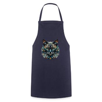 Polygone Art Bombay Chat - Tablier de cuisine - marine - Devant - AI Model Male 185 dark (185cm)