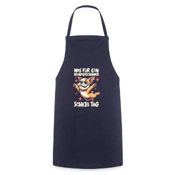 Bouledogue français Belle journée - Tablier de cuisine - marine - Devant - AI Model Male 185 dark (185cm)