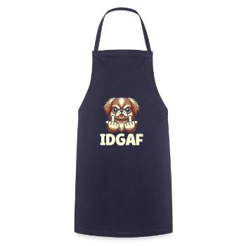 Pékinois Idgaf - Tablier de cuisine - marine - Devant - AI Model Male 185 dark (185cm)
